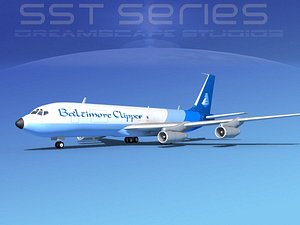 3d model of 707-320 boeing 707 cargo