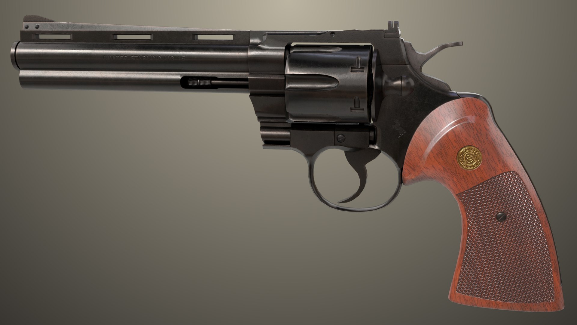 3D Revolver 05 Black Colt Python All PBR Unity UE Textures - TurboSquid ...