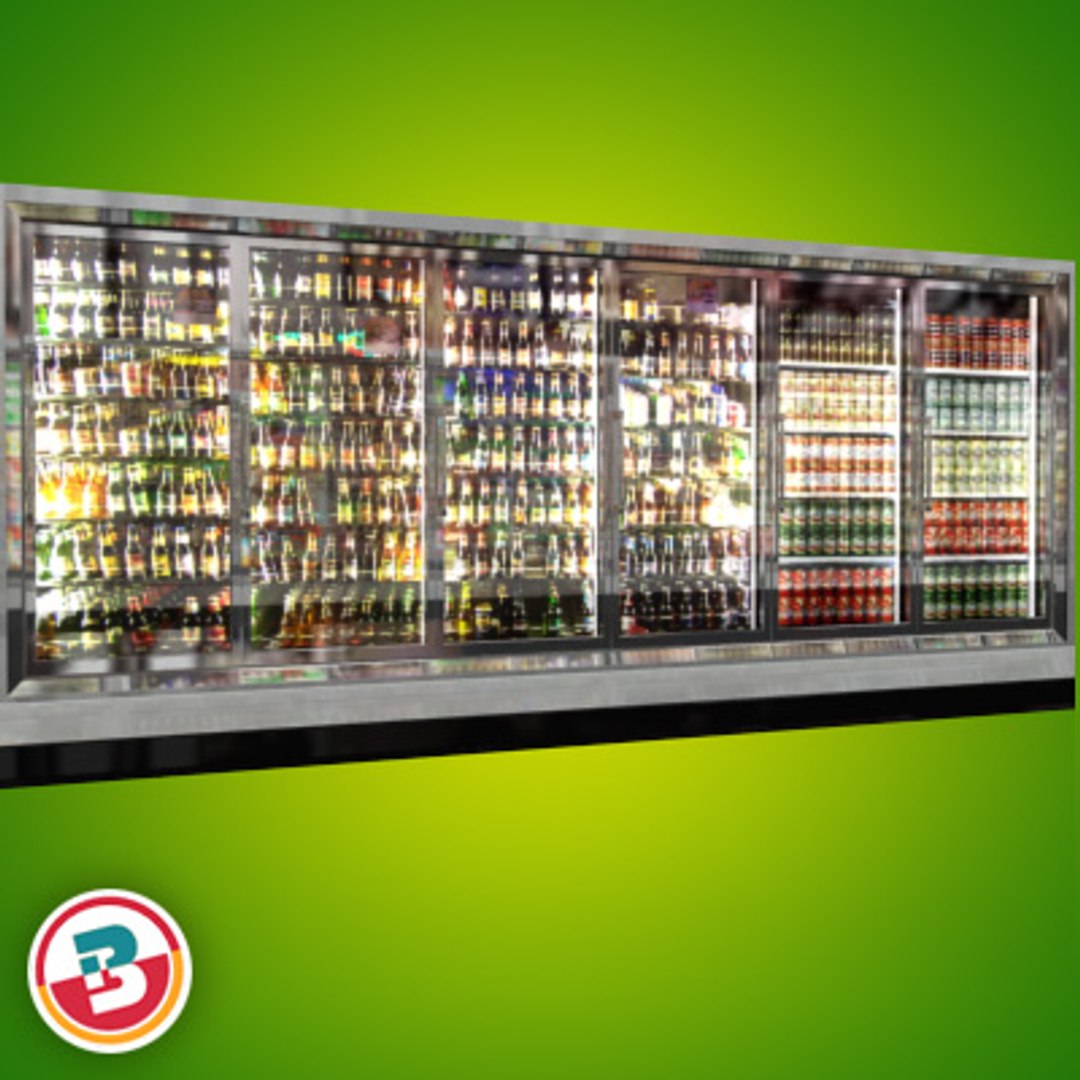 3d model grocery store freezer aisle