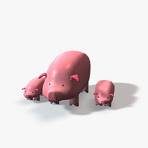 Wooden Toy Pigs