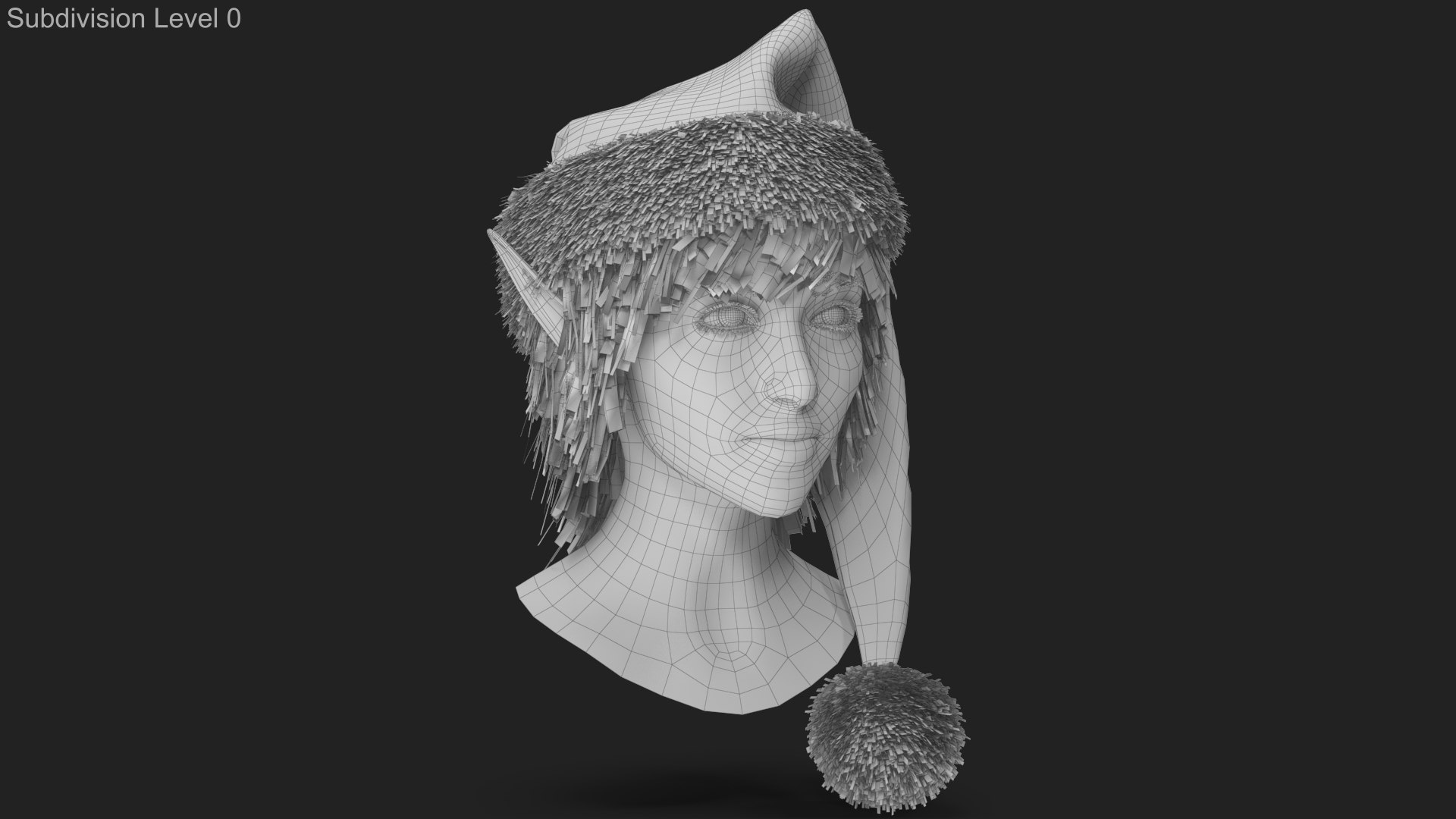 3D Christmas Elf Female Head 5 https://p.turbosquid.com/ts-thumb/I7/ZfmkDM/G1/wireframe_00/jpg/1761287321/1920x1080/fit_q87/0da4875ef8321a784eb2e95a8ca6c770818c4059/wireframe_00.jpg