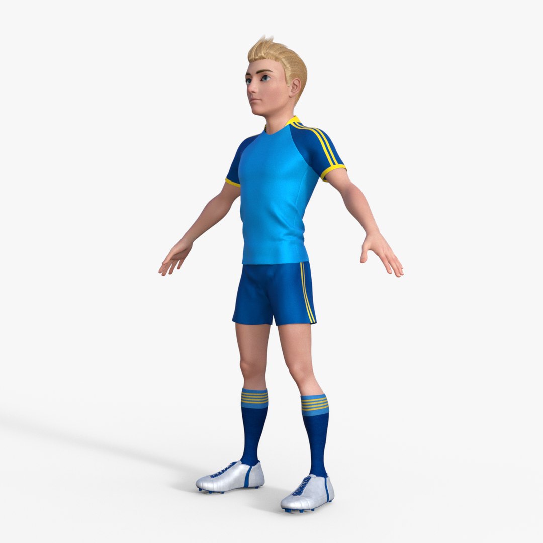 Cartoon Football Players 3D Model - TurboSquid 2196521