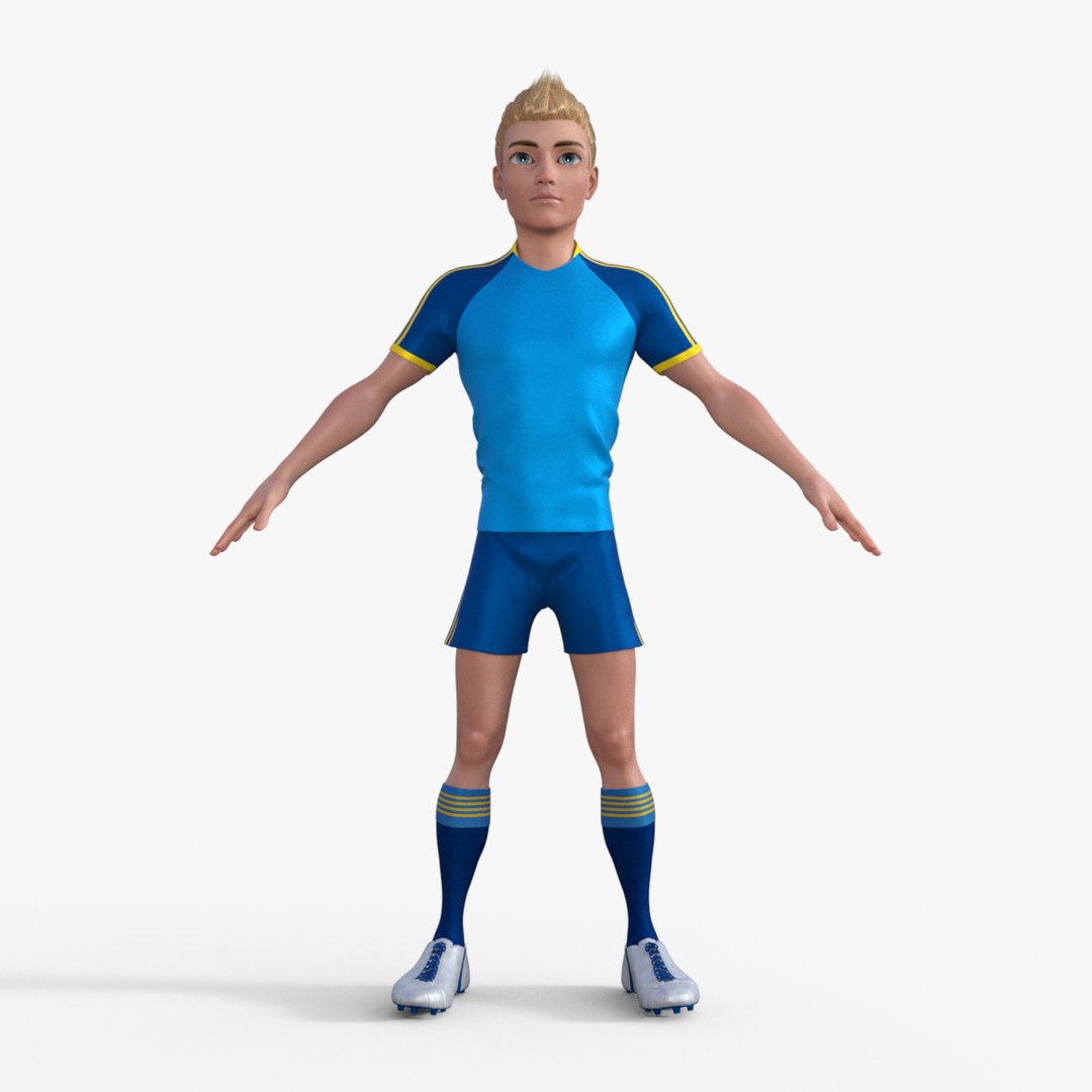 Cartoon Football Players 3D Model - TurboSquid 2196521