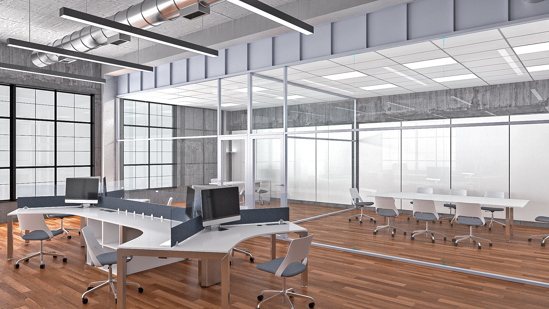 Office Interior 01 3D Model - TurboSquid 2150007