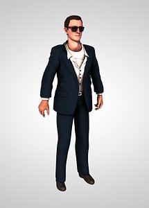 3D man business suit model