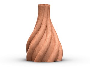 3D model Sleek twisted vase with helical swirls