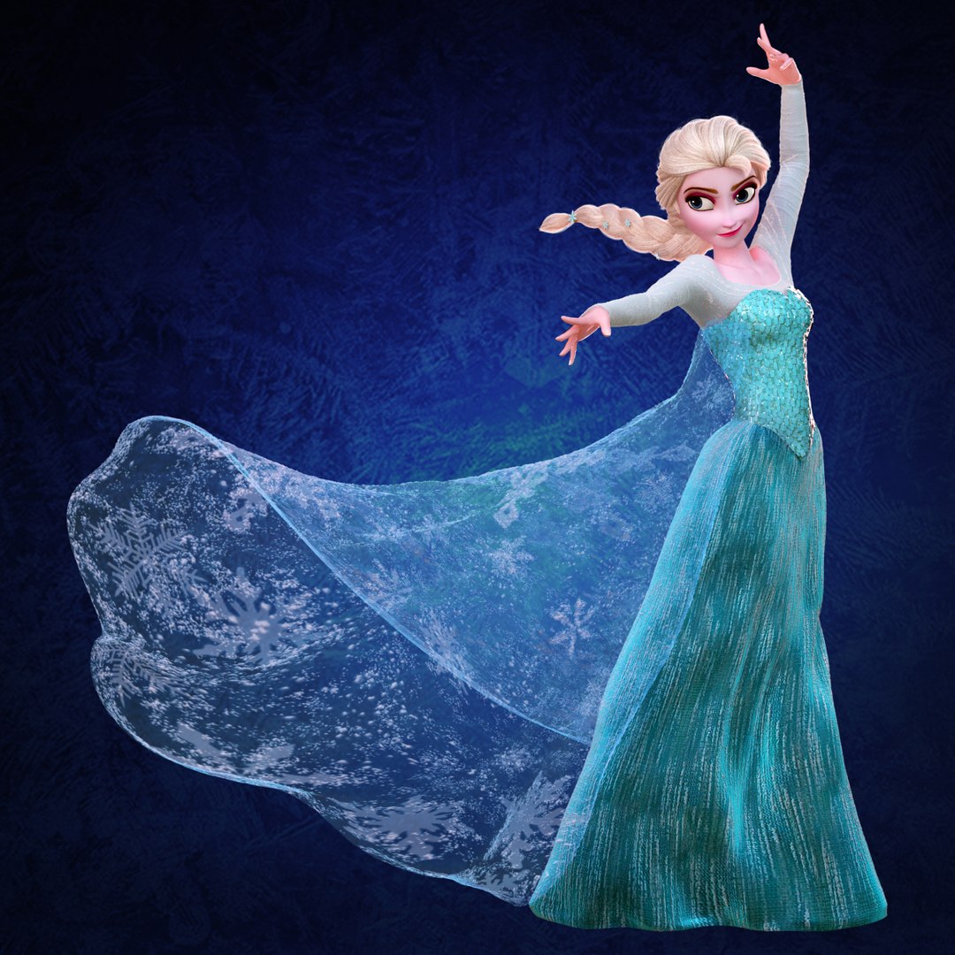 Elsa Princess Frozen 3d Obj