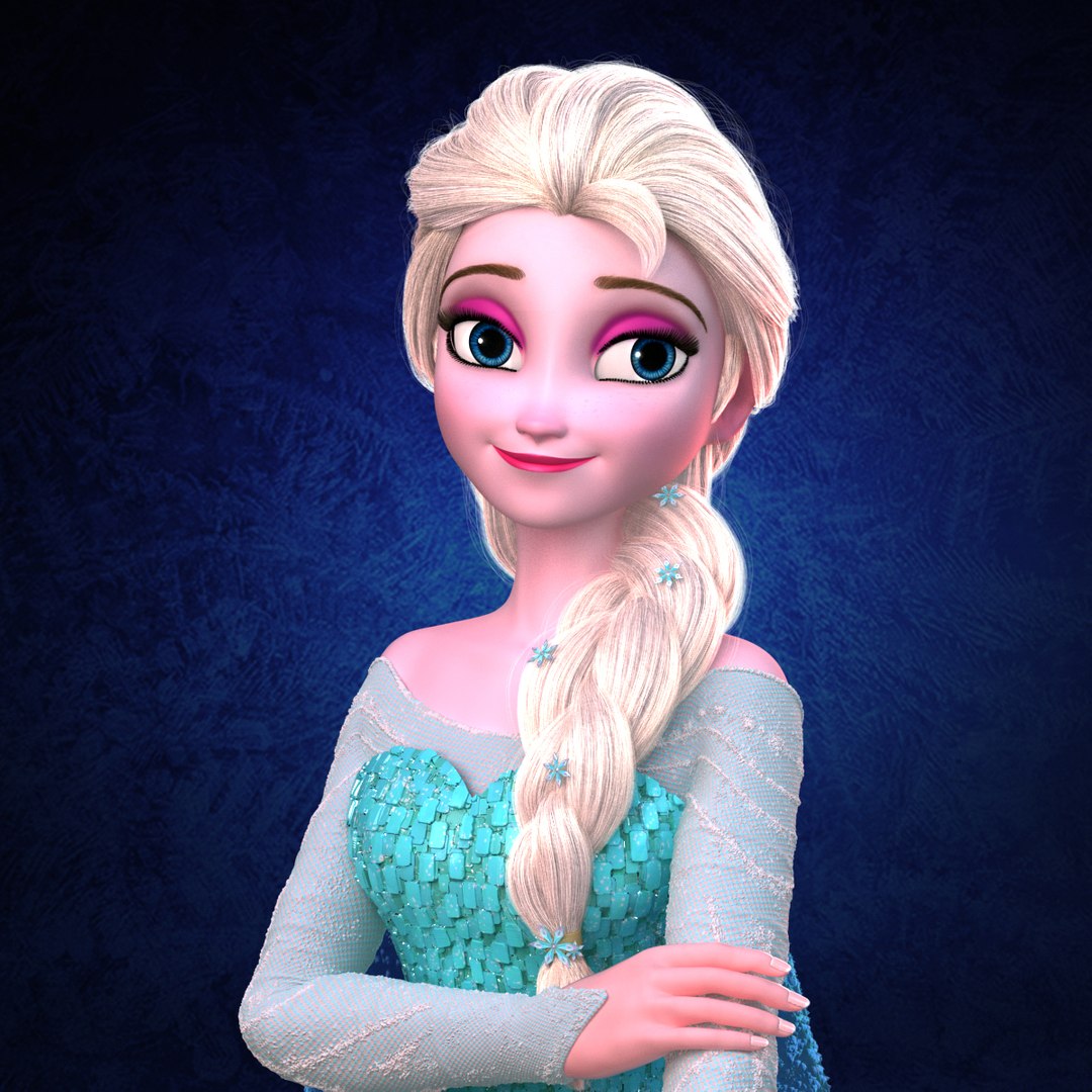 elsa princess frozen 3d obj