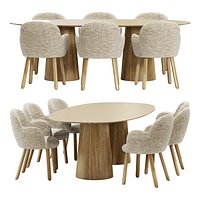 Moroso dining set tulp chair-vol table oval