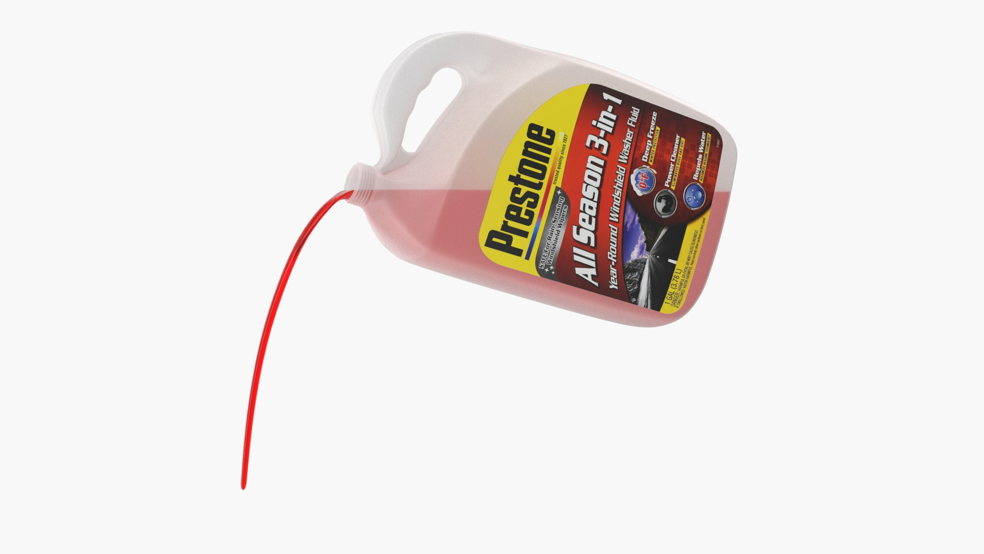 All Season Windshield Washer Prestone with Pouring Fluid 3D Model