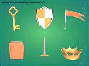 Cartoon Middle Age Icons Pack