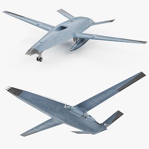 Military Jet Powered UAV Rigged for Cinema 4D