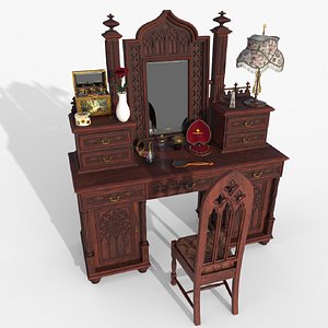3D Victorian dressing table - openable