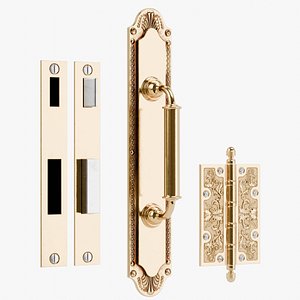 3D model Door handle Gold Classic