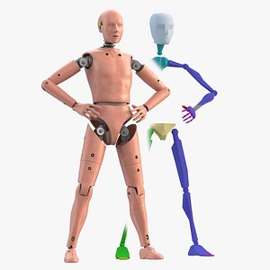 crash test dummy rigged character model