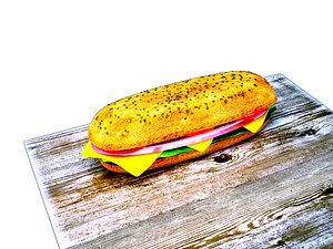 3D appetizing sandwich
