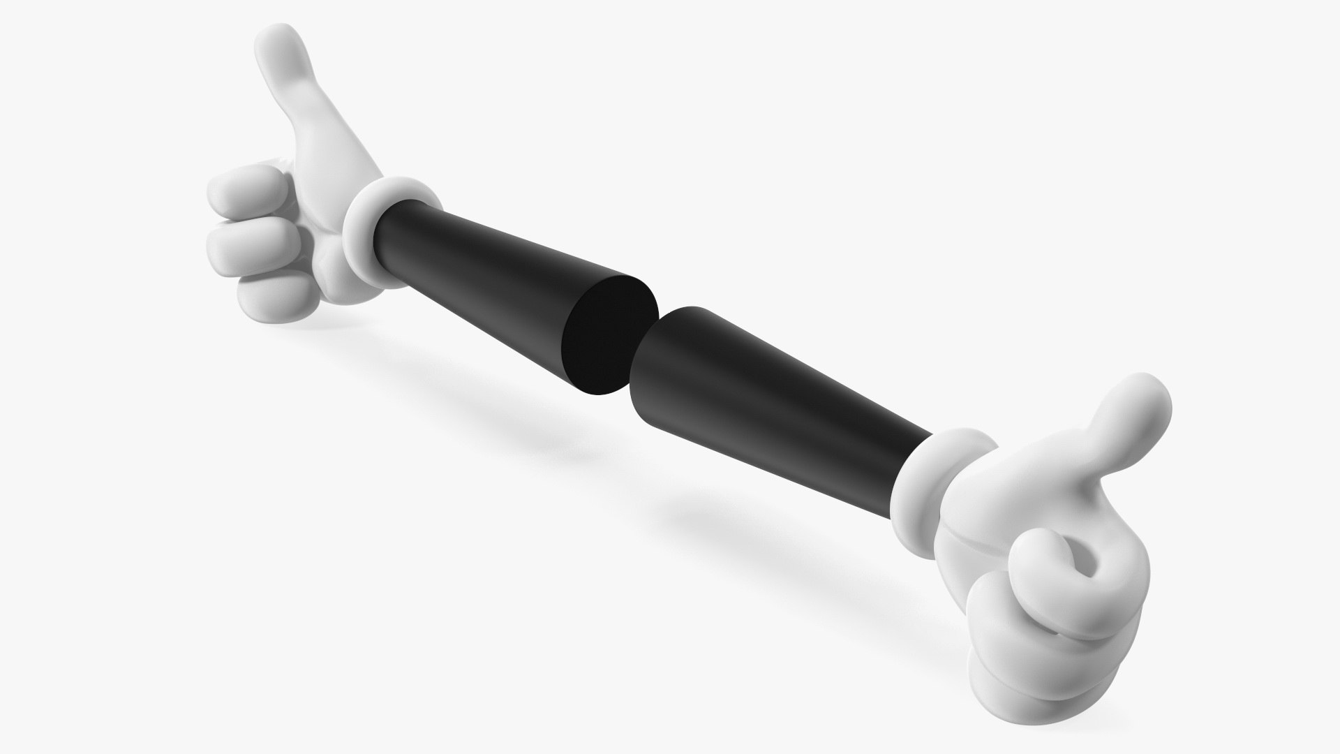 Cartoon Hands Thumbs Up Pose 3D model preview