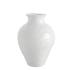 Handmade Terra Cotta Vase in Matte White Glaze