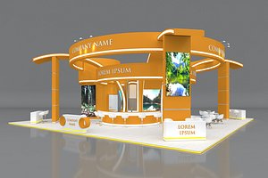 3D model Booth Exhibition Stand Stall 16x16m Height 500 cm 4 Side Open