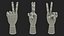 Dunkel Holz Mannequin Hand Peace Pose