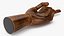 Dunkel Holz Mannequin Hand Peace Pose