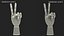 Dunkel Holz Mannequin Hand Peace Pose
