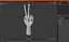 Dunkel Holz Mannequin Hand Peace Pose