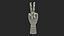 Dunkel Holz Mannequin Hand Peace Pose