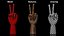 Dunkel Holz Mannequin Hand Peace Pose