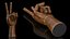 Dunkel Holz Mannequin Hand Peace Pose