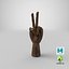 Dunkel Holz Mannequin Hand Peace Pose