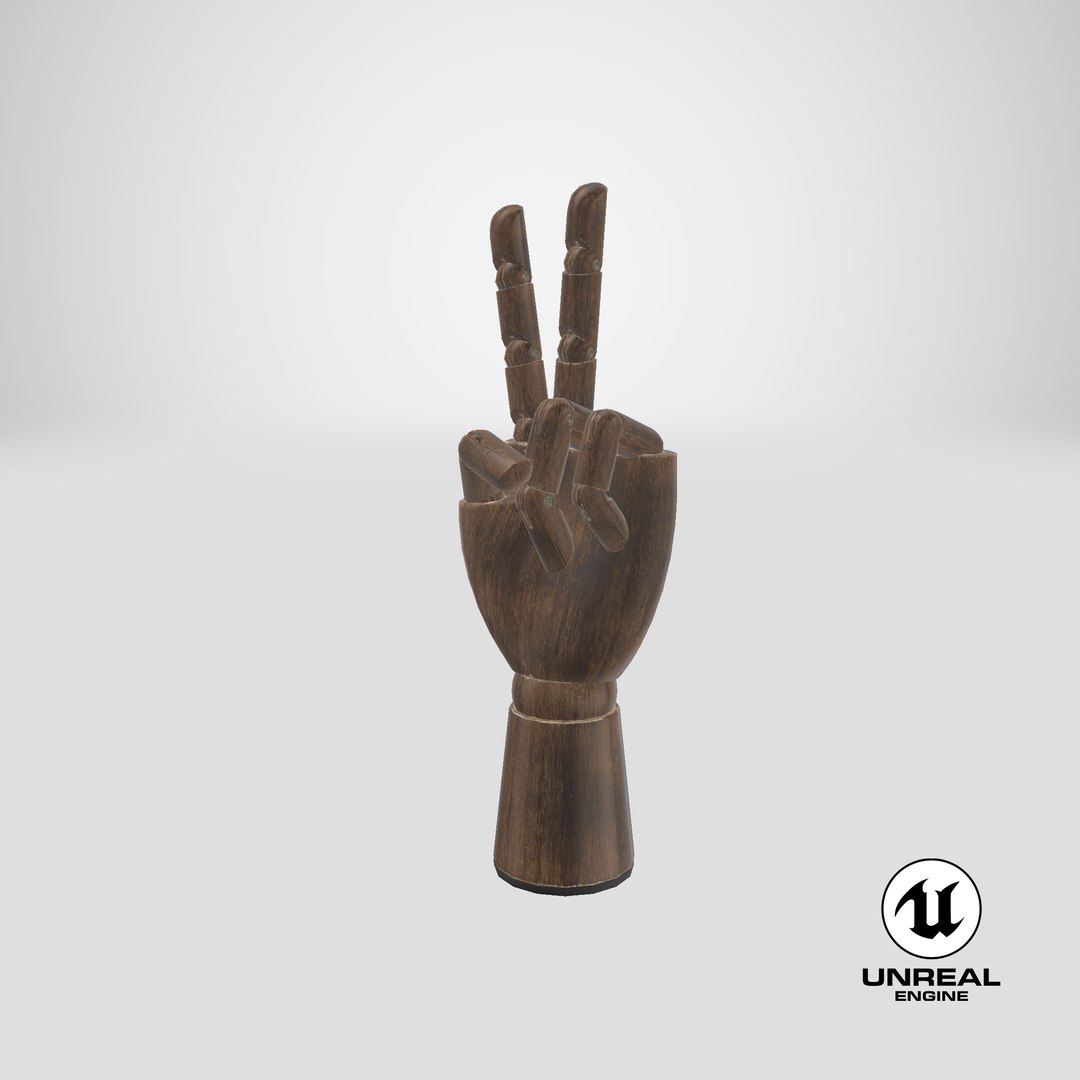 Dark Wood Mannequin Hand Peace Pose 3D model https://p.turbosquid.com/ts-thumb/I8/RDcYV9/d9/stemcell_unreal_render/png/1679314639/1920x1080/fit_q87/2bdb5bbee2b6d67513d3b03a4c7f5f57dad739cc/stemcell_unreal_render.jpg