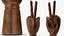 Dunkel Holz Mannequin Hand Peace Pose
