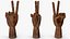 Dunkel Holz Mannequin Hand Peace Pose