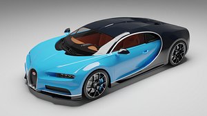 3D BUGATTI CHIRON BLUE