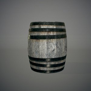 3dsmax old wooden barrel