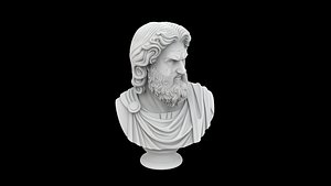 Zeus Bust 3D Model Sculpture for 3D Printing
