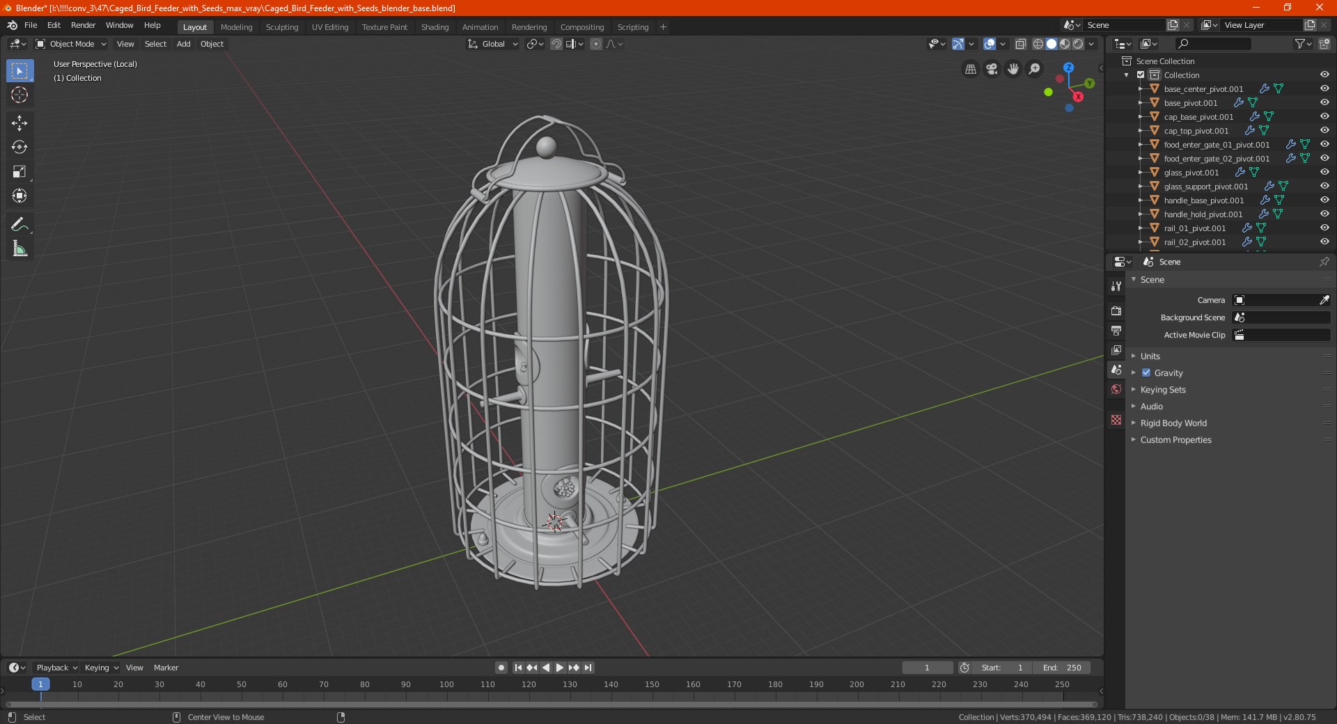 3D Caged Bird Feeder with Seeds model https://p.turbosquid.com/ts-thumb/I8/WaLJzo/xy/cagedbirdfeederwithseedsc4dmodel025/jpg/1622802701/1920x1080/fit_q87/8c98f924f1cbfdf633a1c8a9c2e7c3f2cd16a83b/cagedbirdfeederwithseedsc4dmodel025.jpg