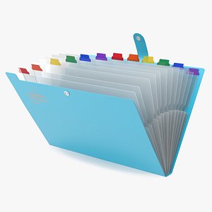 Expanding File Folder Open Blue model