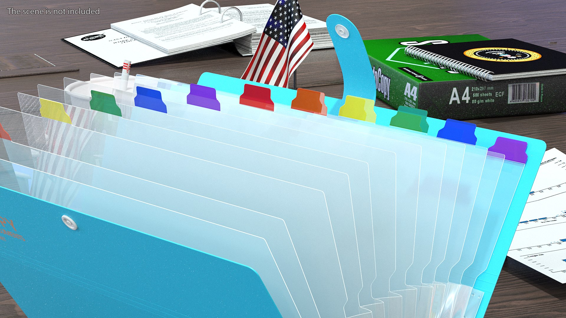 Expanding File Folder Open Blue Model - TurboSquid 1804863
