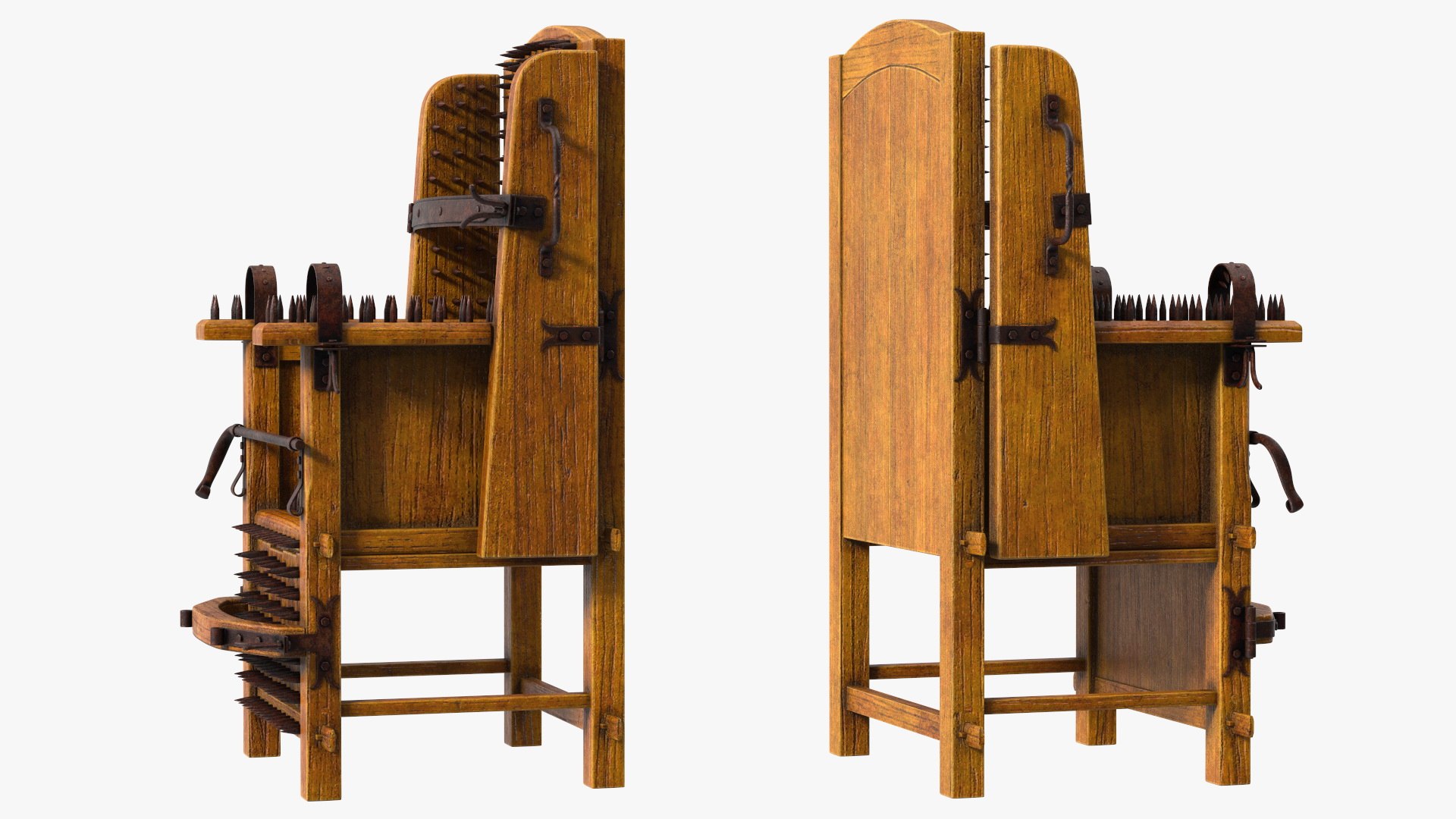3D Medieval Torture Chair with Spikes model https://p.turbosquid.com/ts-thumb/I8/oBnsHk/ov/medievaltorturechairwithspikes3dsmodel009/jpg/1622018883/1920x1080/fit_q87/6f9f7454da15ed57c9675fa8fbd3bfd143034336/medievaltorturechairwithspikes3dsmodel009.jpg