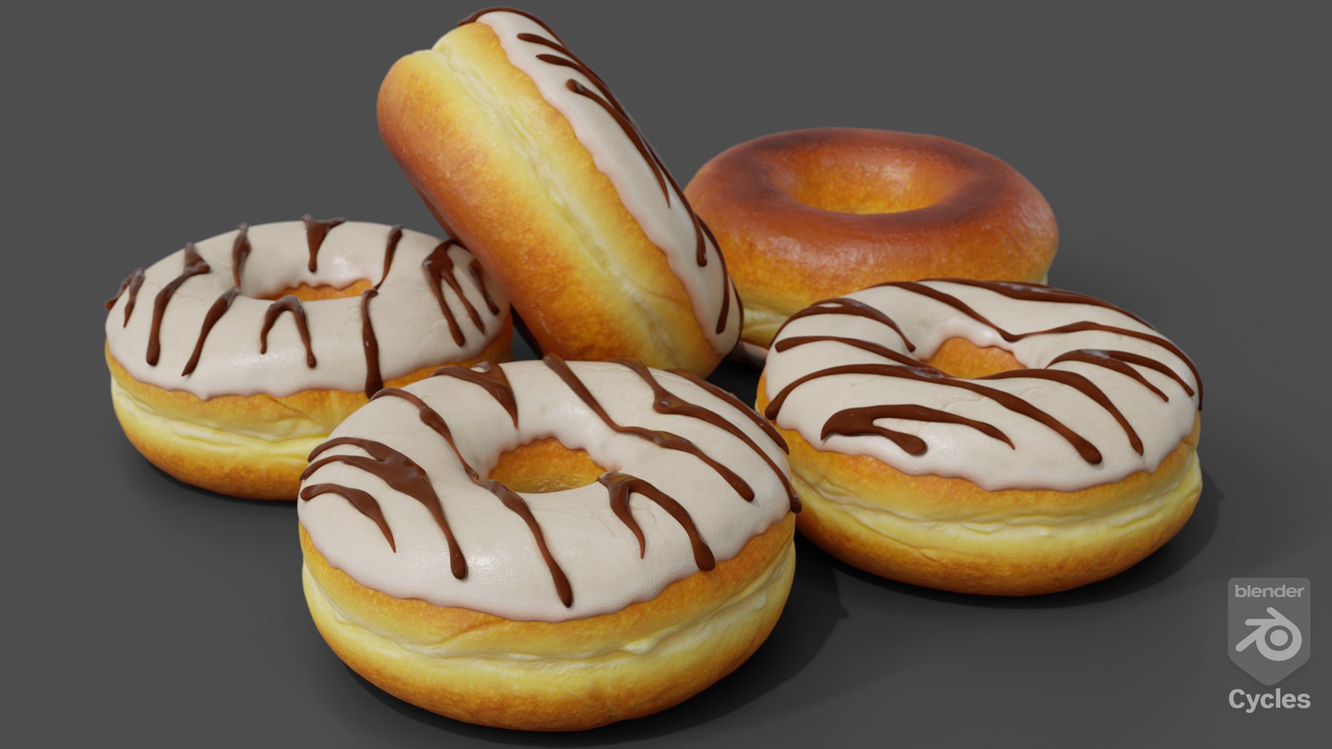 3D Realistic Glazed Donut Chocolate Drizzle https://p.turbosquid.com/ts-thumb/I8/pjNG3b/Ew/cyclesrender/png/1783044801/1920x1080/fit_q87/b57387593ddf7bd705dc44a1b5963851171390c8/cyclesrender.jpg
