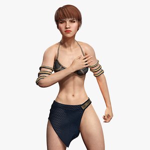 Realistic Female Warrior Gladiator Amazon Girl 3D model