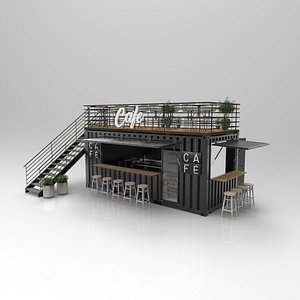 3D model container cafe restaurant