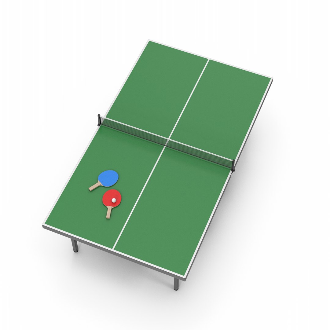 Green Table Tennis Set 3D model TurboSquid 2170922