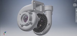 3D car turbo turbine turbocharger