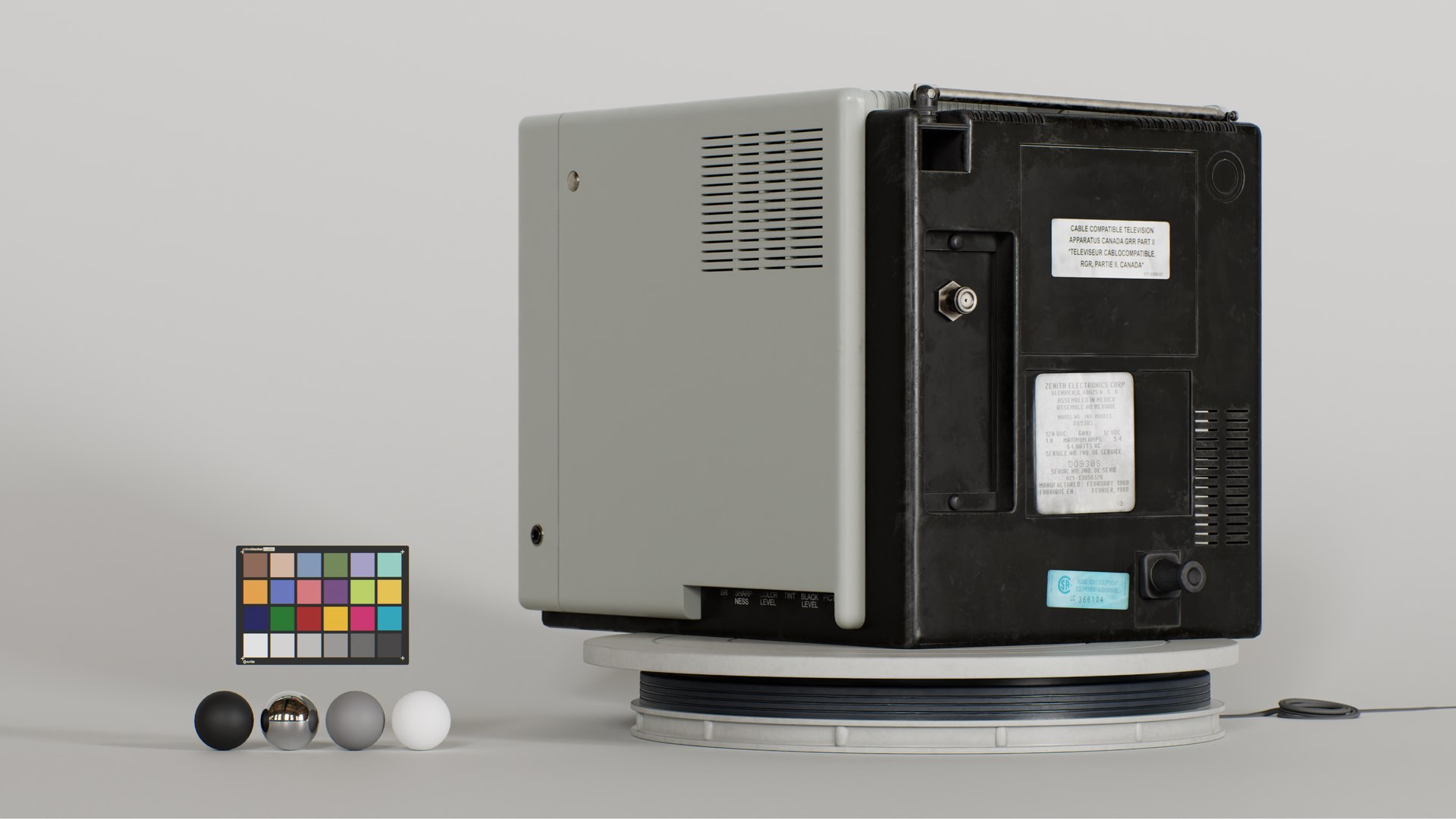 Zenith Color Portable TV Model - TurboSquid 2195681