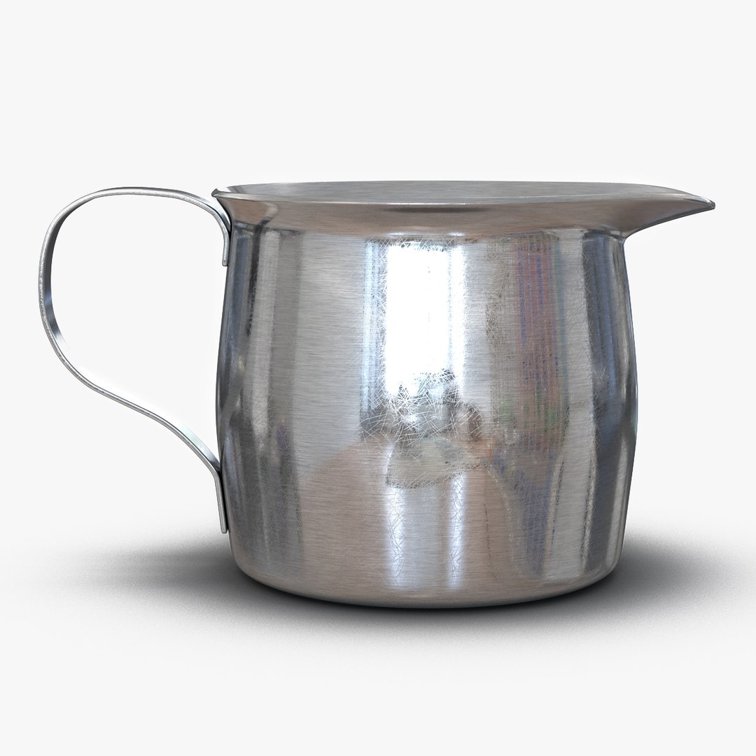Pitcher Creamer Steel 2 3D model preview