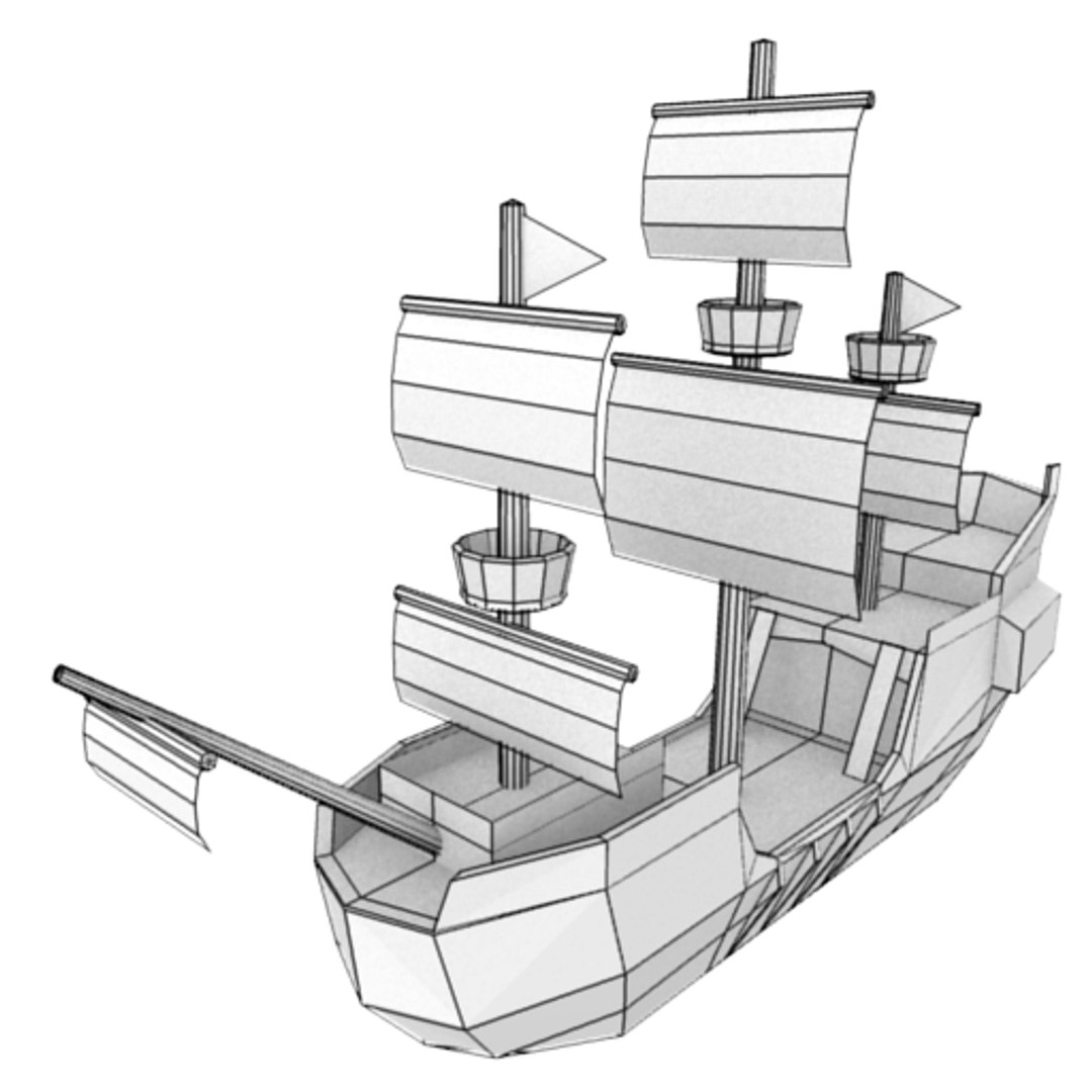 Lowpoly Pirate Ship X Free