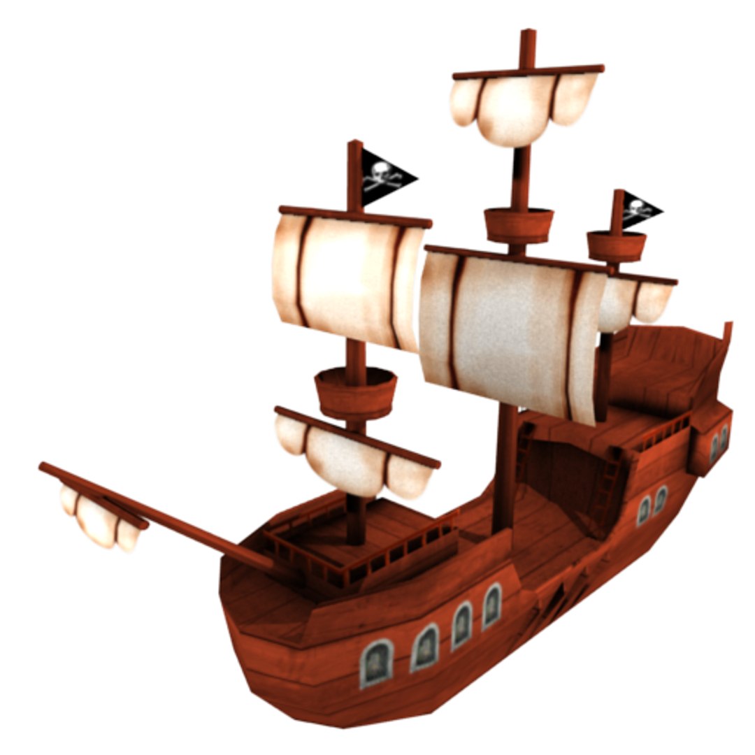 Low-poly Pirate Ship X Free
